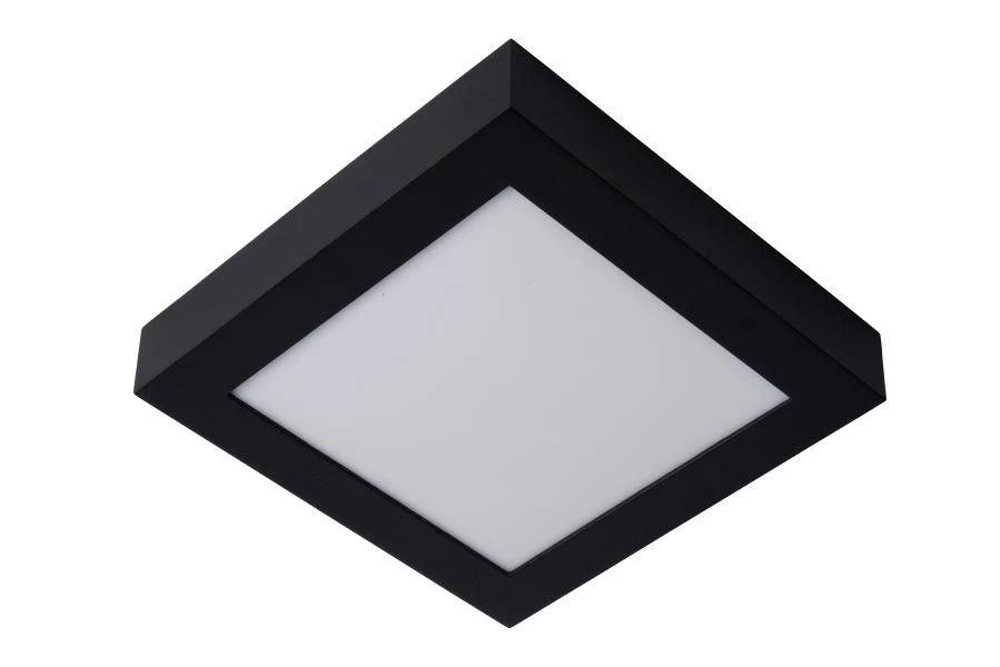 Lucide BRICE-LED - Plafonnière Badkamer - LED Dimb. - 1x22W 3000K - IP44 - Zwart - uit